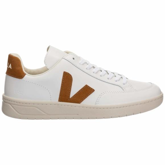 VEJA MEN'S V-12 SNEAKER EXTRA WHITE/CAMEL 10